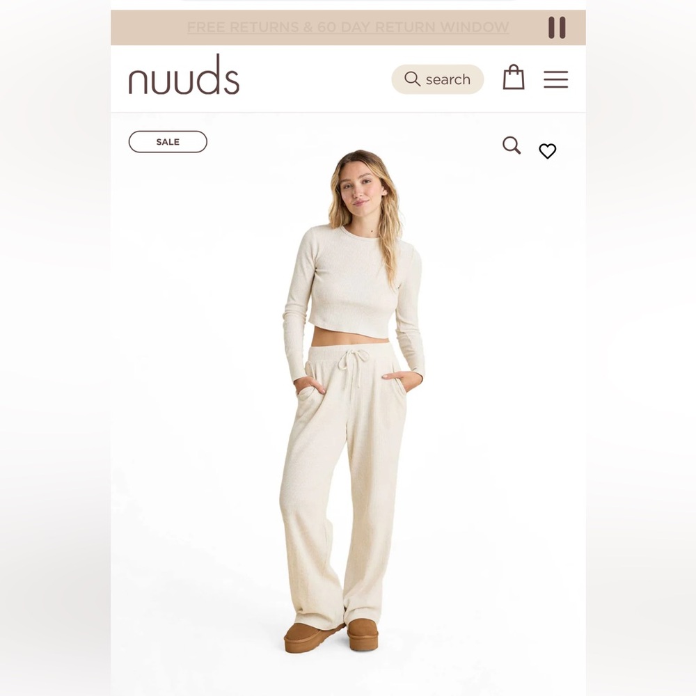 Nuuds large heather bone micro waffle set